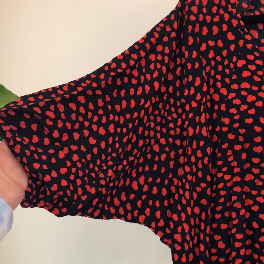 Boho Blouse Tiny Hearts Size Large - image 3